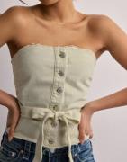 Only - Beige - Onlbardot Belt Corset Top Red Dnm C