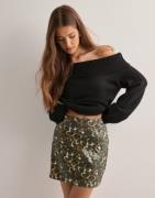 Only - Multi/Mönstrad - Onlleo Sequins Short Skirt Pnt