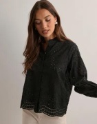 Selected Femme - Svart - Slftatiana L/S Embr Shirt Noos