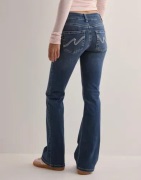 Nelly - Blå - Low Waist Bootcut Stitch Jeans