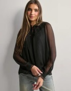 Vero Moda - Svart - Vmgaby Ls Top Wvn Ga