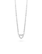 Muli Collection - Silver - Zirconia Heart Necklace