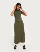 Only - Grön - Onlmalfy Long Cargo Skirt Pnt