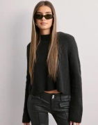 OBJECT - Svart - Objparvi Sateen Bow Knit Cardigan D