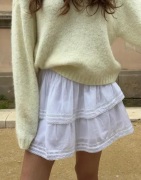 Nelly - Vit - Lace Detail Frill Skirt