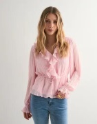 Vero Moda - Rosa - Vmdora L/S Frill Pleat Top Wvn Exp