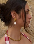 Muli Collection - Guld - Dune Pearl Earrings