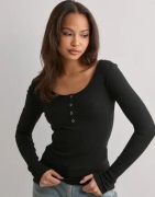 Pieces - Svart - Pckitte Ls Top Noos Bc