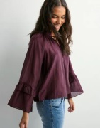 Vero Moda - Röd - Vmjenna 7/8 Frill Top Wvn Ga