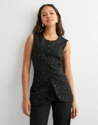 Pieces - Svart - Pcmichelle Rhinestone Waistcoat