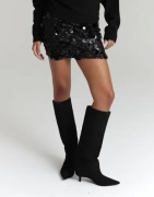 Nelly - Svart - Sequin Mini Skirt