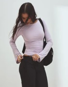 Nelly - Lila - Ultra Soft Boat Neck Top