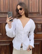 Nelly - Vit - Clean Structure Blouse