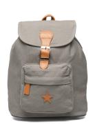 Baggy Back Pack, Grey With Leather Star Ryggsäck Väska Grey Smallstuff