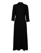 Yassavanna Long Shirt Dress S. Noos Maxiklänning Festklänning Black YA...
