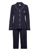 Lrl Hammond Knit Collar Pj Set Pyjamas Blue Lauren Ralph Lauren Homewe...