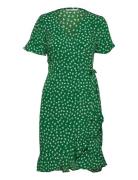 Onlolivia S/S Wrap Dress Wvn Noos Kort Klänning Green ONLY