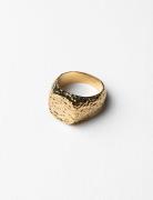 Oval Structured Ring Ring Smycken Gold Blue Billie