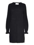 Slfsia Juma Ls Knit O-Neck Dress B Kort Klänning Black Selected Femme