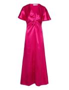 Visittas V-Neck S/S Maxi Dress - Noos Maxiklänning Festklänning Pink V...