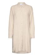 Slfviva-Tonia Long Linen Shirt B Kort Klänning Cream Selected Femme