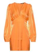 Puff Sleeve Mini Dress Kort Klänning Orange Gina Tricot