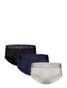 Sf Basic Lrb 3 Pack Kalsonger Y-front Briefs Navy Michael Kors