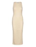 Vmevelyn Sl Crochet 7/8 Dress Vma Noos Maxiklänning Festklänning Cream...