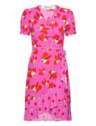 Dvf Emilia Mini Dress Kort Klänning Pink Diane Von Furstenberg