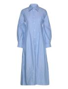 Reg Stripe Maxi Shirt Dress Maxiklänning Festklänning Blue GANT