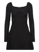 Jacquard Mini Dress Kort Klänning Black Gina Tricot
