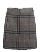 Annali Check Skirt Kort Kjol Grey A-View