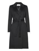 Essential Wool Wrap Coat Outerwear Coats Winter Coats Black Calvin Kle...