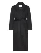 Belted Double Face Coat Outerwear Coats Winter Coats Black IVY OAK
