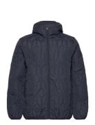 Puffer Jacket W?.Hood Fodrad Jacka Navy Lindbergh