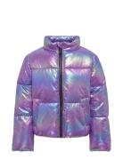 Kogceline Metallic Short Puffer Otw Fodrad Jacka Purple Kids Only