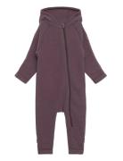 Wool Baby Suit W Ears Jumpsuit Purple Mikk-line