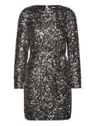 Selected Femme Slfcolyn Ls Short Sequins Dress B Silver