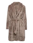 Decoy Short Robe W/Stripes Morgonrock Brown Decoy