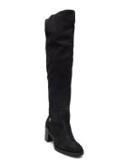 Feminine Suede Overknee Boot Höga Stövlar Black Tommy Hilfiger