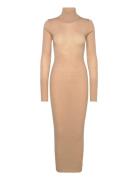 REMAIN Birger Christensen Sheer Knit Maxi Dress Beige