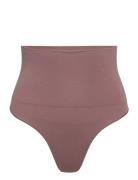 Girdle Shaping Thong High Sea Stringtrosa Underkläder Brown Lindex