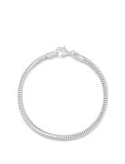 Men's Silver Round Chain Bracelet Armband Smycken Silver Nialaya