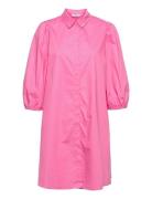 Petronia 3/4 Shirt Dress Kort Klänning Pink MSCH Copenhagen