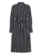 Tommy Hilfiger Argyle Stripe Midi Shirt Dress Svart