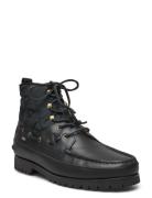 Polo Ralph Lauren Ranger Mid Leather & Quilted Canvas Boot Svart