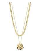 Willpower Curb & Coin Necklace, 2-In-1 Set, Gold-Plated Accessories Je...