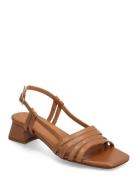 Sandals Sandal Med Klack Brown Billi Bi