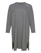 Vlucca, L/S, Abk Dress Knälång Klänning Grey Zizzi