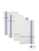 Napkins, Amow, White/Blue Home Textiles Kitchen Textiles Napkins Cloth...